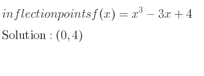 The inflection points of f(x)=x^3-3x+4 are (0,4)